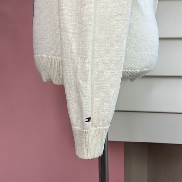 Tommy Hilfiger V-Neck Argyle Pima Cotton Preppy Golf Sweater - Picture 6 of 14